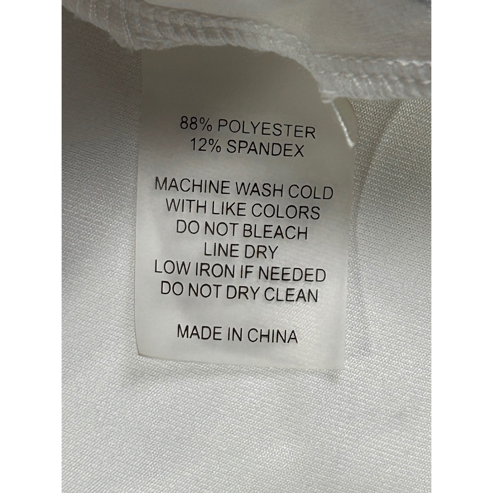 Redvanly Mens Large Golf Polo White Black Floral Print Short Sleeve Shirt AO - Picture 6 of 8